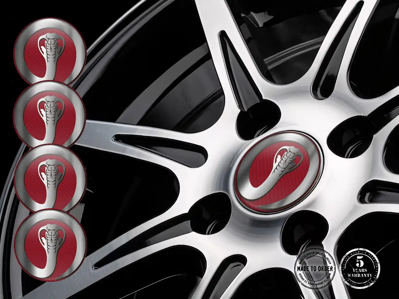 Car rim decal Exclusive Look Sleek Dome Labels